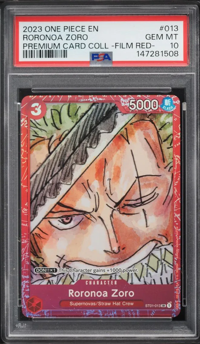 2023 #ST01-013 Roronoa Zoro PSA 10 One Piece Premium Collection Film Red SR