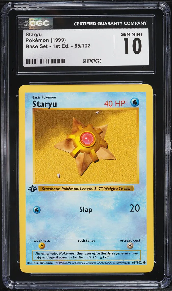 1999 #65 Staryu 1st Edition CGC 10 Game Pokemon