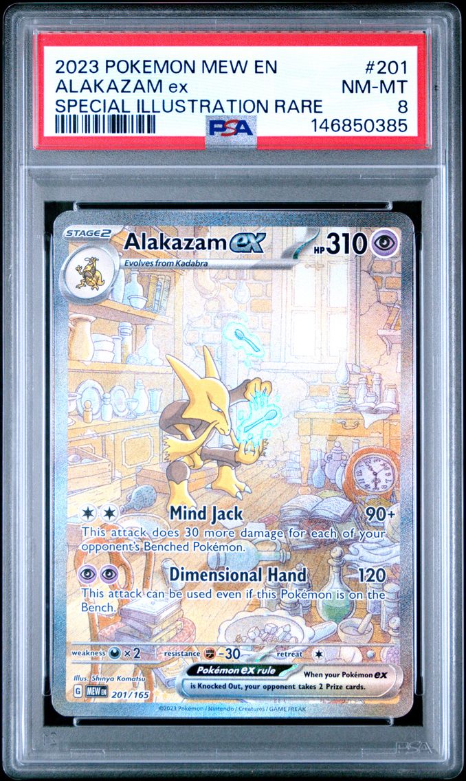 2023 #201 Alakazam EX PSA 8 Mew EN-151 Pokemon