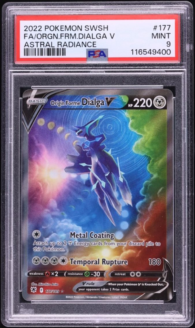 2022 Pokemon Sword & Shield Astral Radiance Alt Art Original Frame Dialga V #177 PSA 9 MINT