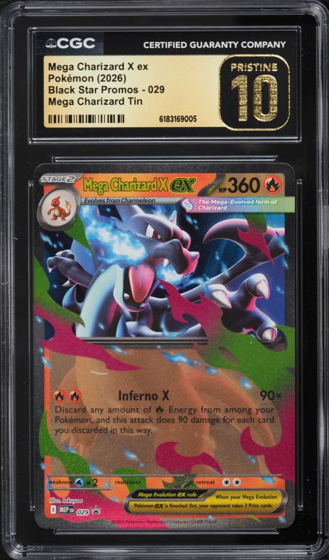 2026 Pokemon Mega Evolution Promo Tin Mega Charizard X EX #29 CGC 10 PRISTINE