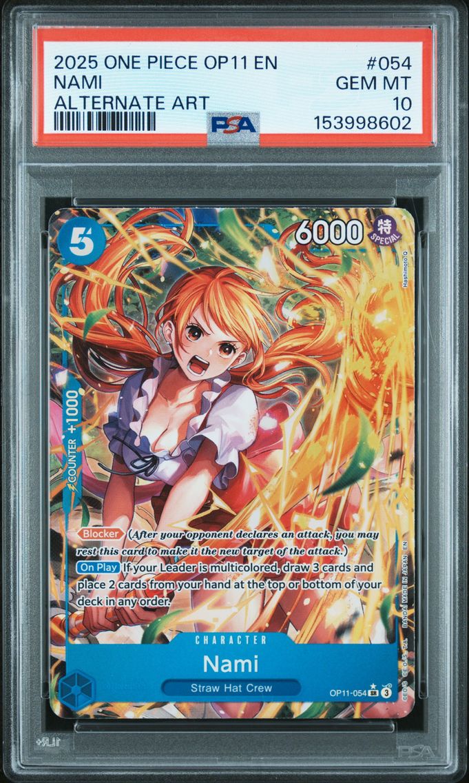 2025 #054 Nami PSA 10 One Piece OP11-A Fist of Divine Speed