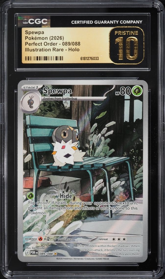 2026 Pokemon Mega Evolution Perfect Order IR Spewpa #89 CGC 10 PRISTINE