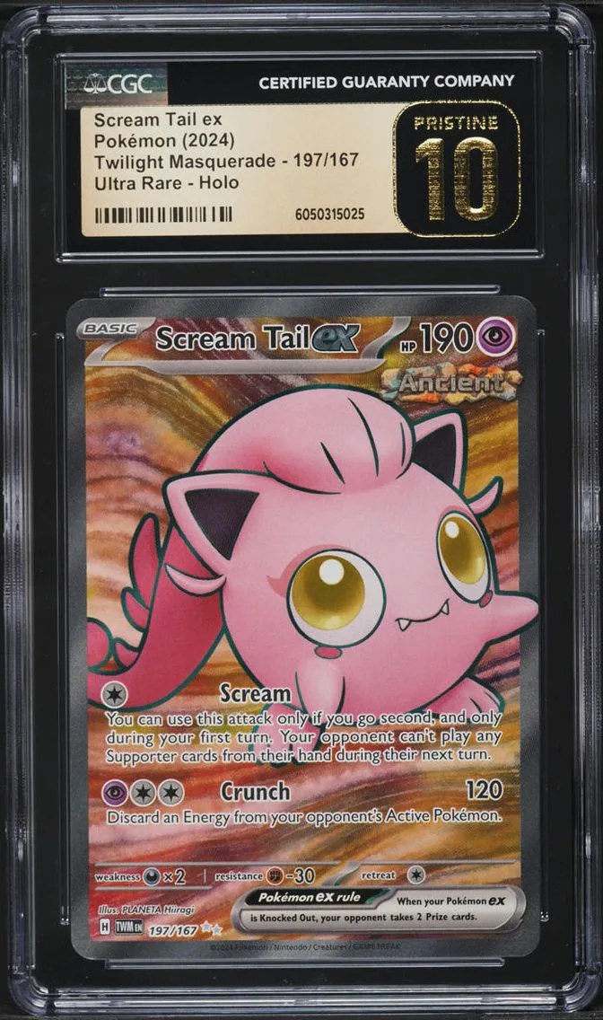 2024 Pokemon SV Twilight Masquerade Full Art Scream Tail ex #197 CGC 10 PRISTINE