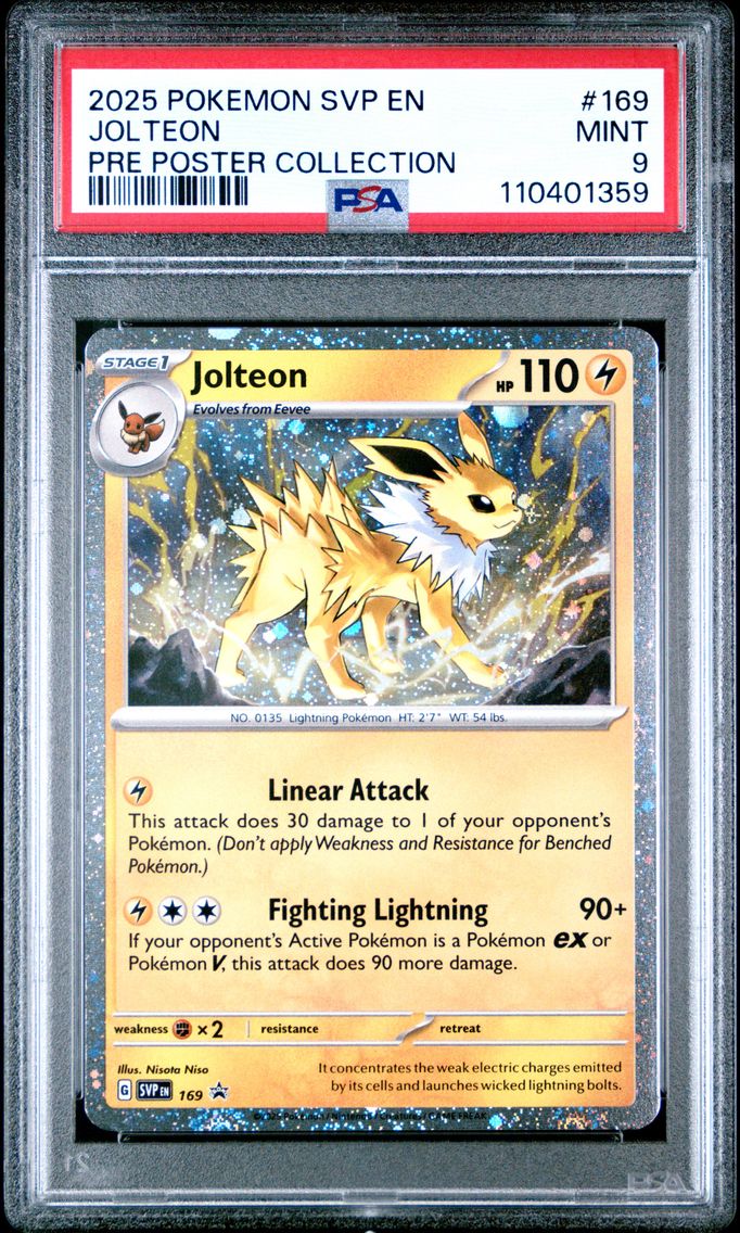 2025 #169 Jolteon PSA 9 Svp EN-SV Black Star Promo