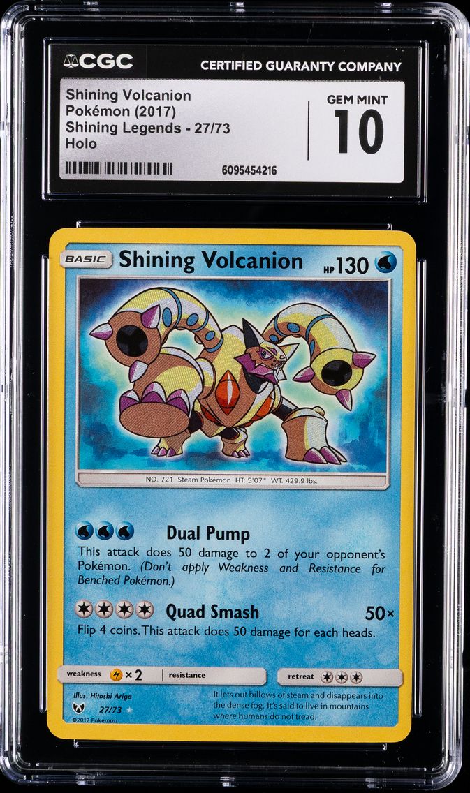 2017 #27 Shining Volcanion-Holo CGC 10 Sun & Moon Shining Legends Pokemon