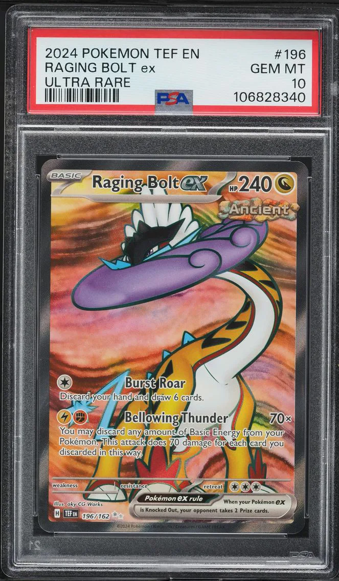 2024 #196 Raging Bolt EX PSA 10 Tef EN-Temporal Forces Pokemon