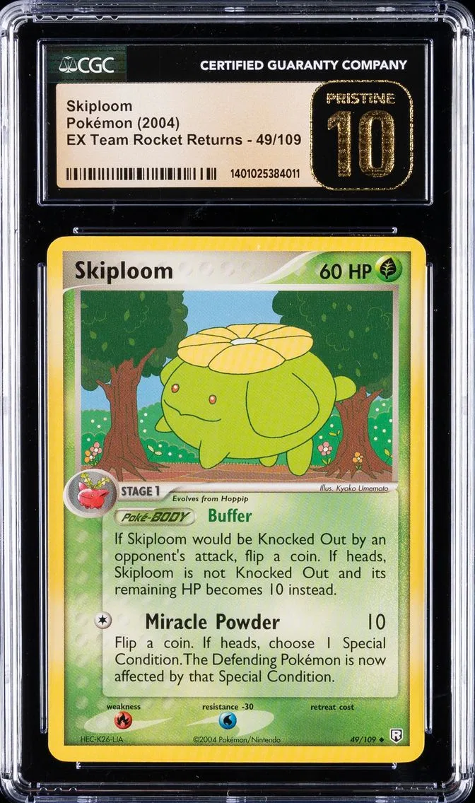 2004 #49 Skiploom CGC 10 Perfect Pokemon | EX Team Rocket Returns