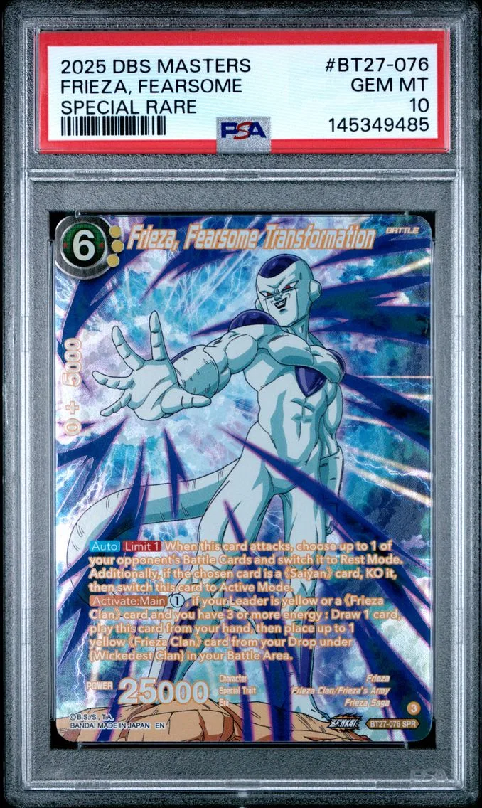 2025 #BT27-076 Frieza, Fearsome Transformation PSA 10 Dragon Ball Super Card Game Masters Series 27 History of Z