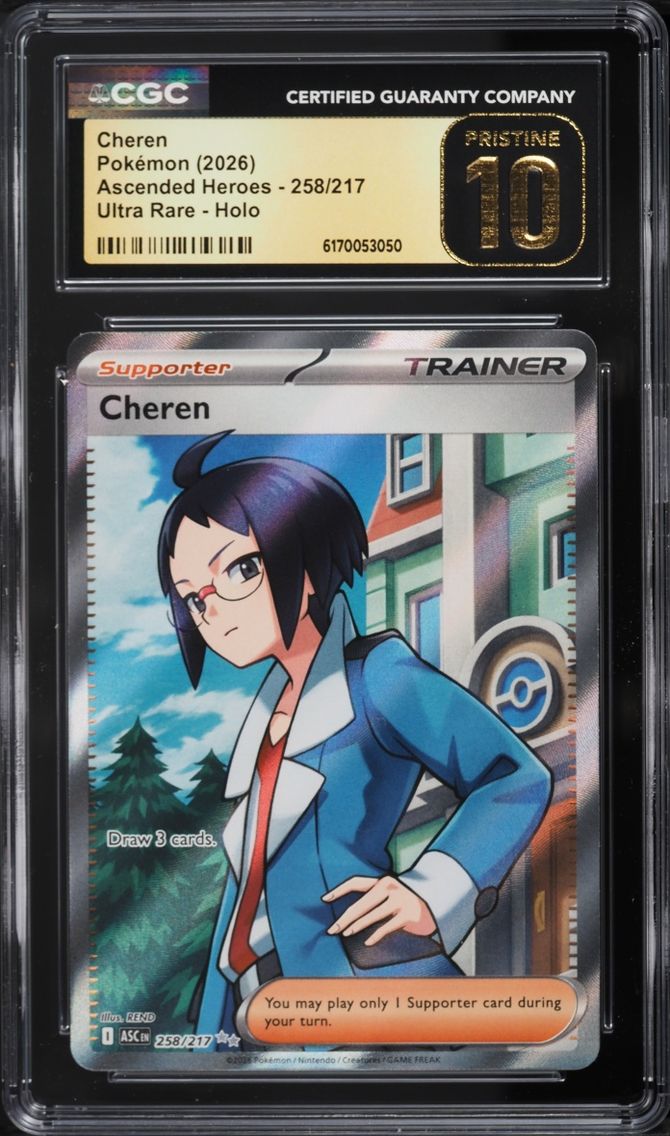2026 Pokemon Mega Evolution Ascended Heroes Full Art Cheren #258 CGC 10 PRISTINE