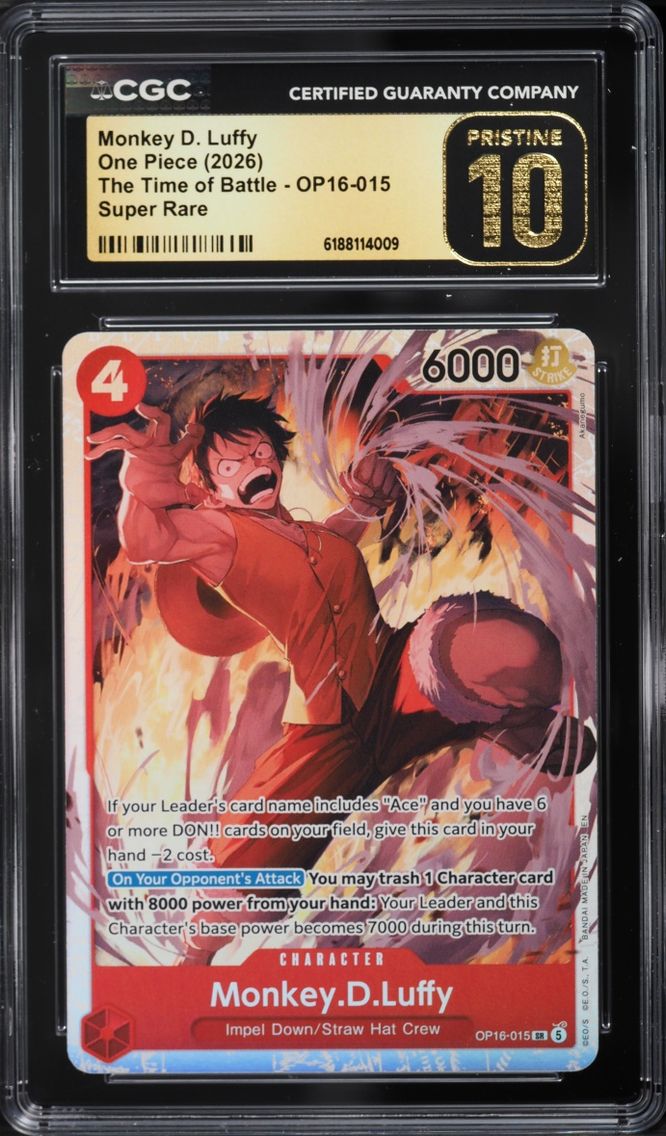 2026 #OP16-015 CGC 10 One Piece The Time Of Battle Monkey D. Luffy
