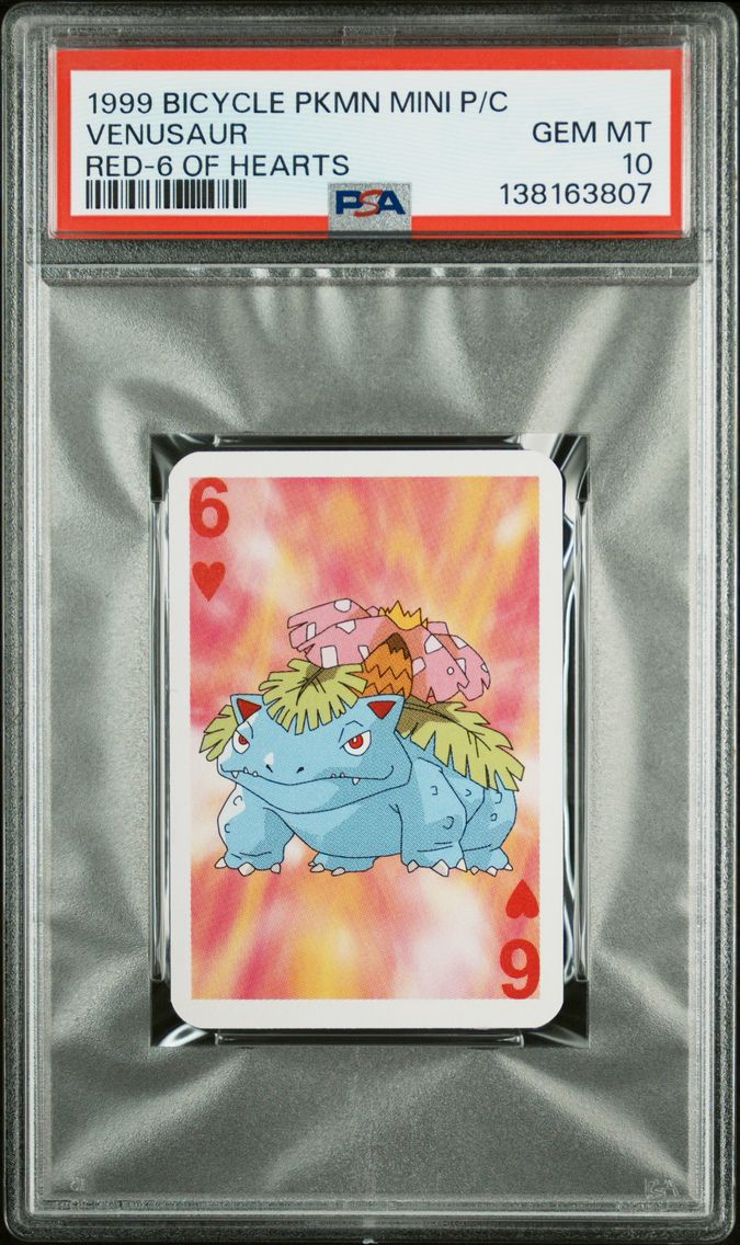 1999 Venusaur PSA 10 Bicycle Pokemon Mini Playing Cards Red Deck Pokemon