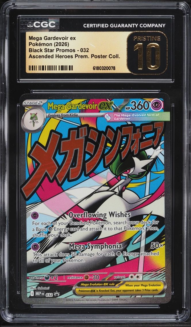 2026 Pokemon Mega Promo Ascended Heroes Premium Full Art Mega Gardevoir Ex #32 CGC 10 PRISTINE