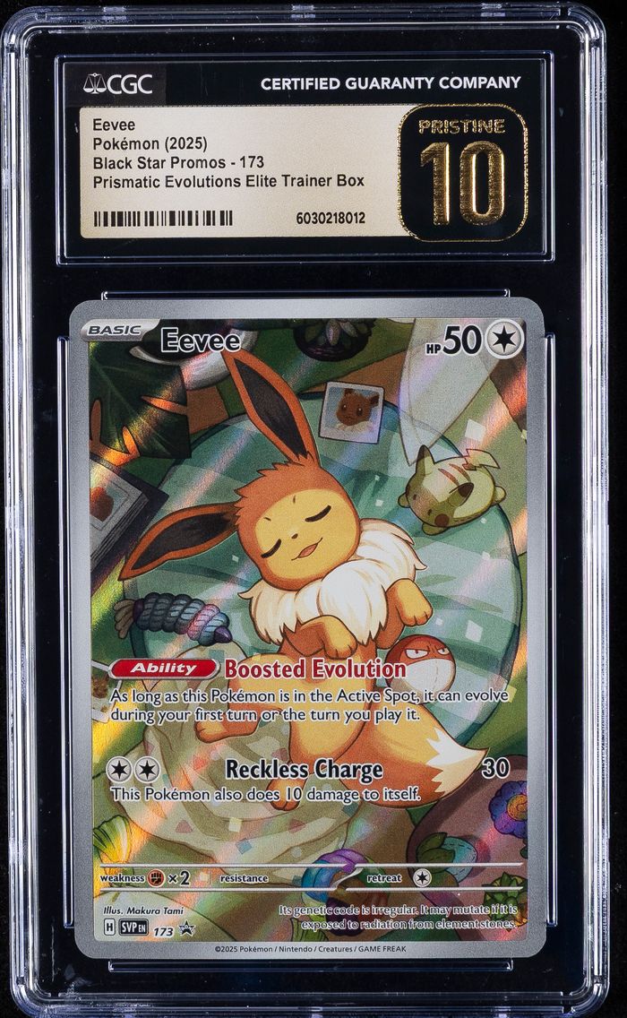 2025 #173 Eevee CGC 10 Perfect Pokemon -Black Star Promos | Prismatic Evolutions Elite Trainer Box