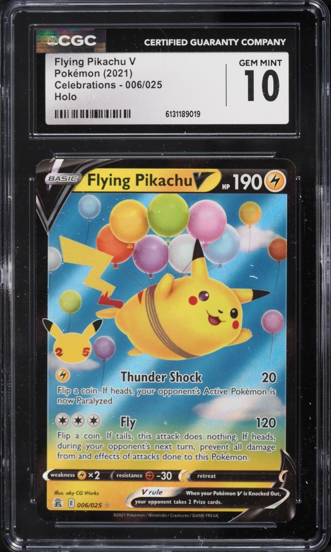 2021 Pokemon Sword & Shield Celebrations Holo Flying Pikachu V #6 CGC 10 GEM MINT