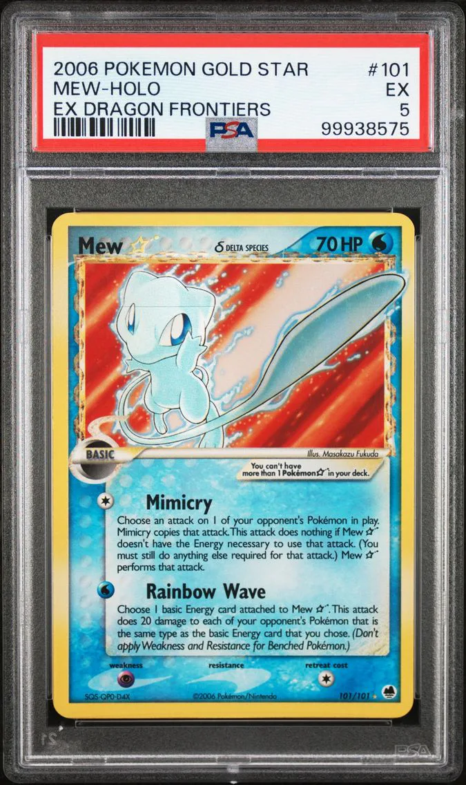 2006 #101 Mew-Holo PSA 5 EX Dragon Frontiers Pokemon