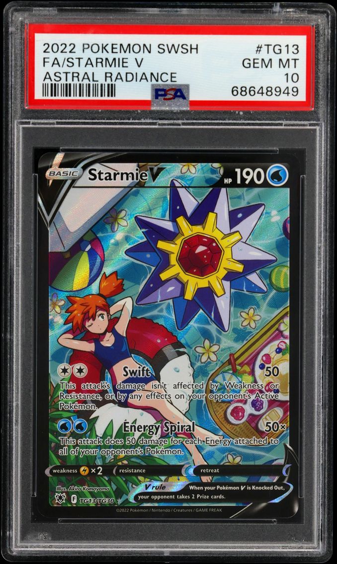 2022 #TG13 Full Art/Starmie V PSA 10 Sword & Shield Astral Radiance