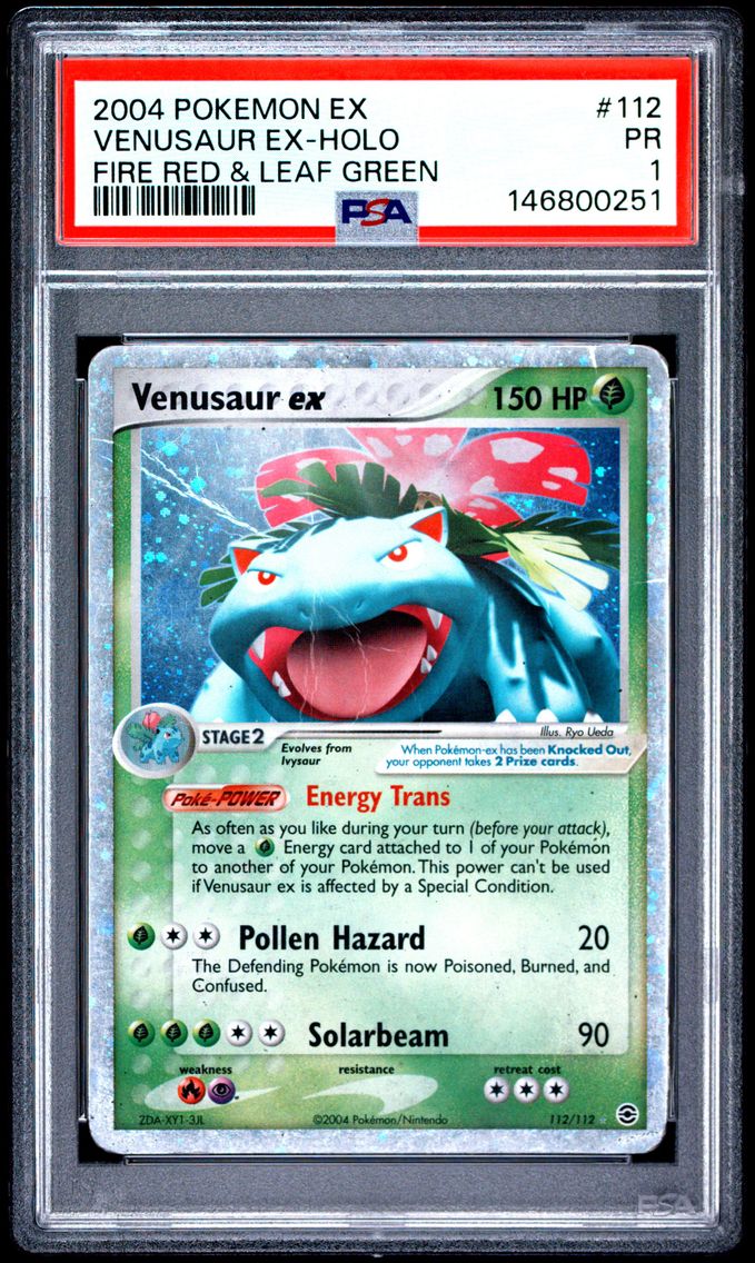 2004 #112 Venusaur EX-Holo PSA 1 EX Fire Red & Leaf Green