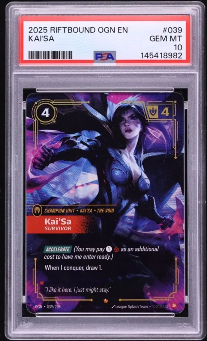 2025 #039 Kai'sa PSA 10 Riftbound League Of Legends Origins