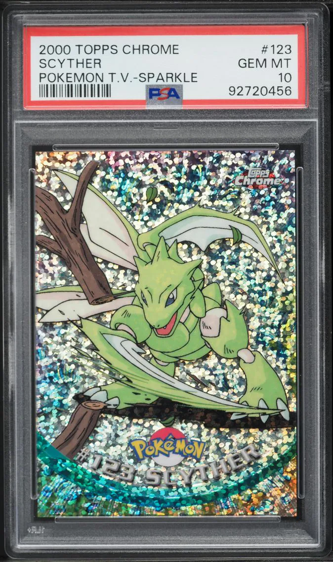 2000 #123 Scyther PSA 10 Topps Chrome  T.V. Pokemon