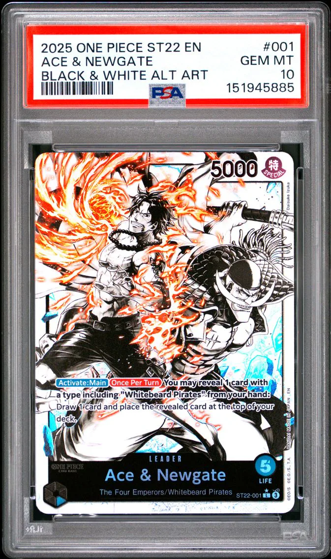 2025 #001 Ace & Newgate PSA 10 One Piece Starter Deck ST22-Ace & Newgate