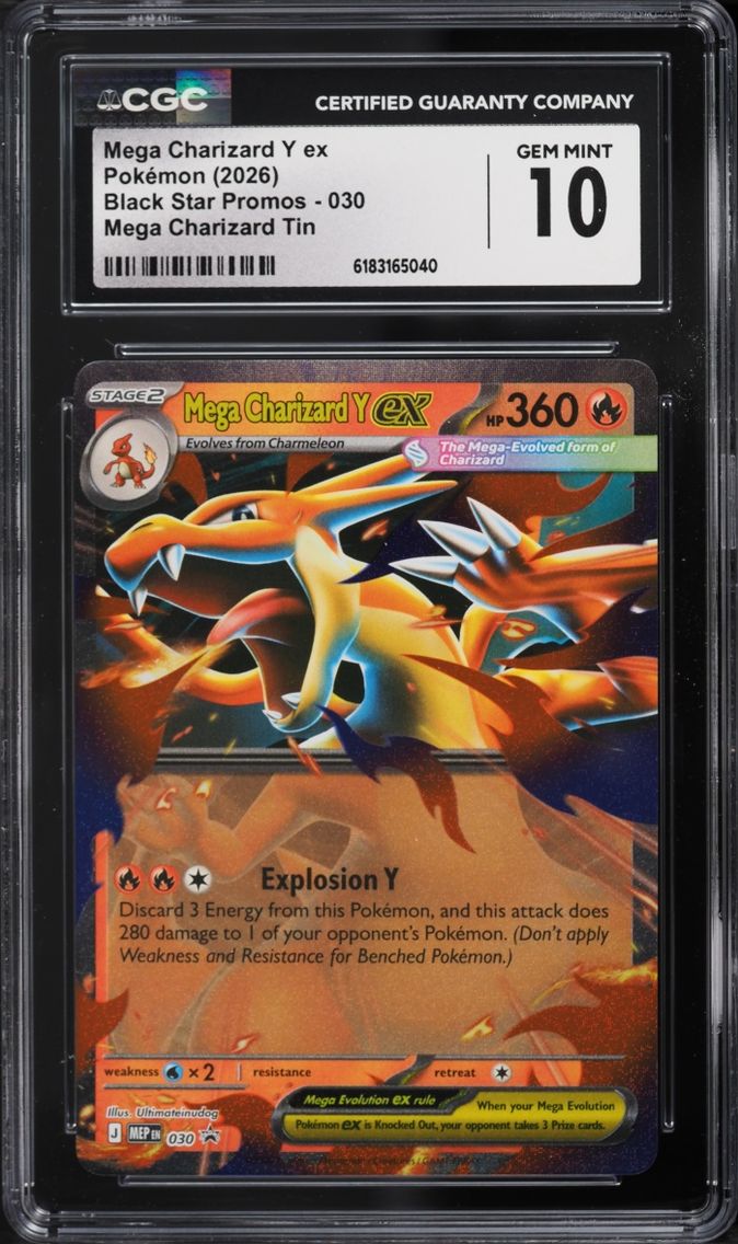 2026 Pokemon Mega Evolution Promo Tin Mega Charizard Y EX #30 CGC 10 GEM MINT