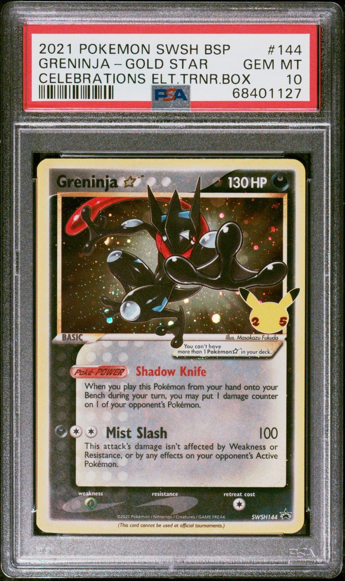 2021 #144 Greninja-Gold Star PSA 10 Swsh Black Star Promo