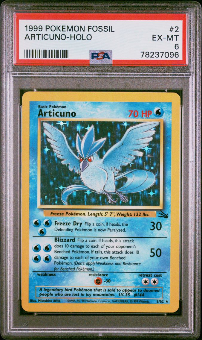 1999 #2 Articuno-Holo PSA 6 Fossil