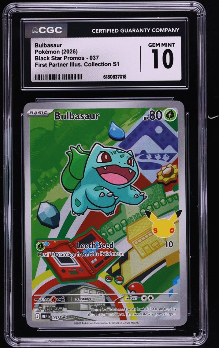 2026 Pokemon Mega Evolution Promo First Partner Illustration Full Art Bulbasaur #37 CGC 10 GEM