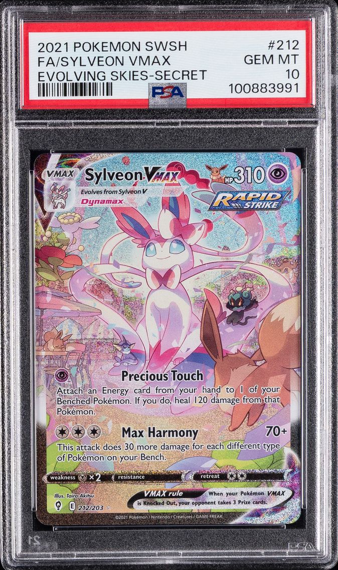 2021 #212 Full Art/Sylveon Vmax PSA 10 Sword & Shield Evolving Skies Pokemon