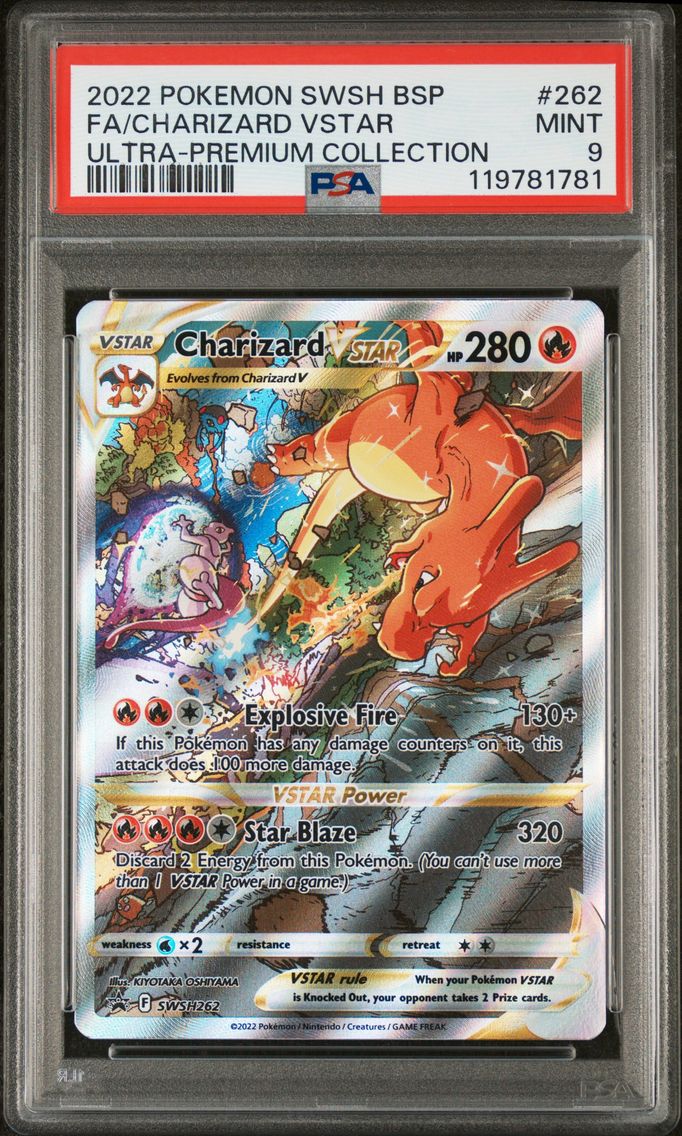 2022 #262 Full Art/Charizard Vstar PSA 9 Swsh Black Star Promo