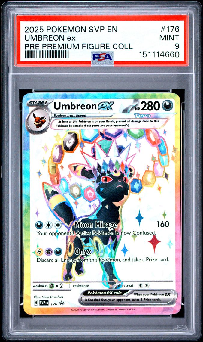 2025 #176 Umbreon EX PSA 9 Svp EN-SV Black Star Promo