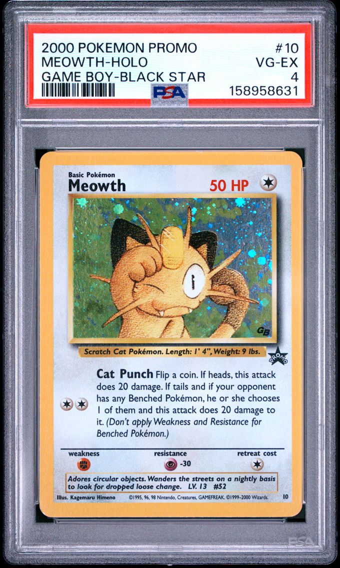 2000 #10 Meowth-Holo PSA 4 Promo Black Star