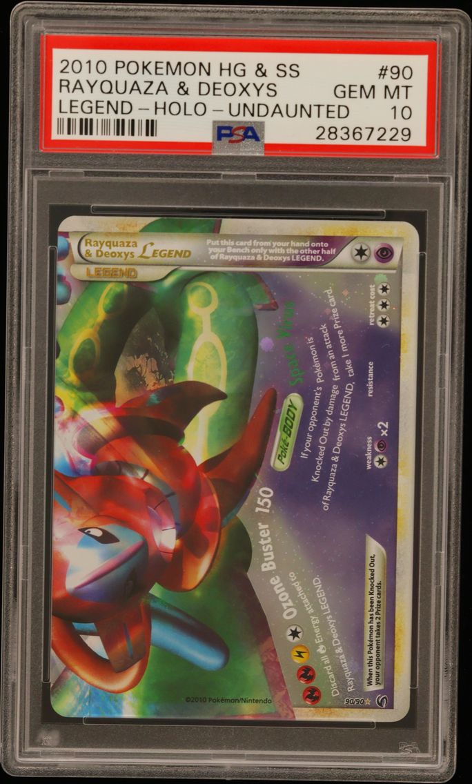 2010 #90 Rayquaza & Deoxys Legend-Holo PSA 10 Heartgold & Soulsilver Undaunted