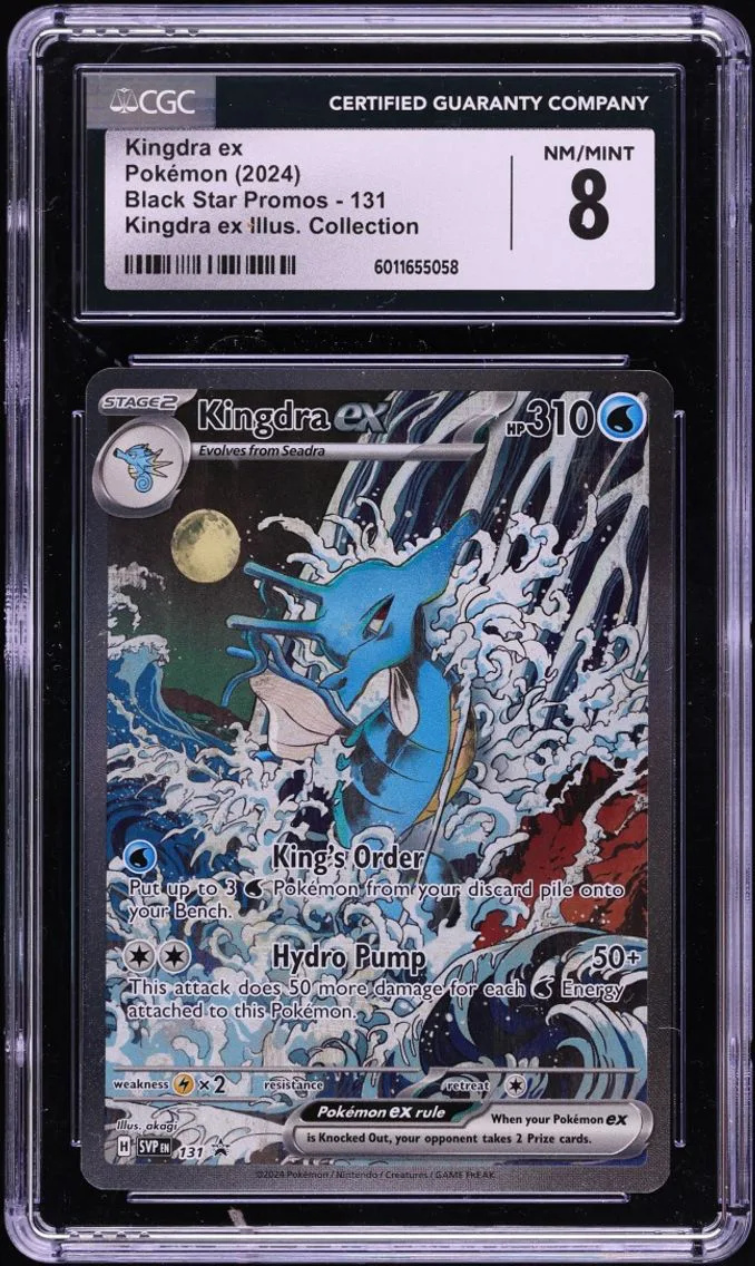 2024 Pokemon Scarlet & Violet Promo Special Illustration Full Art Kingdra Ex #131 CGC 8 NM-MT