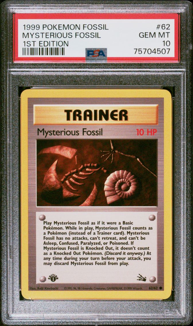 1999 #62 Mysterious Fossil 1st Edition PSA 10 Fossil Pokemon