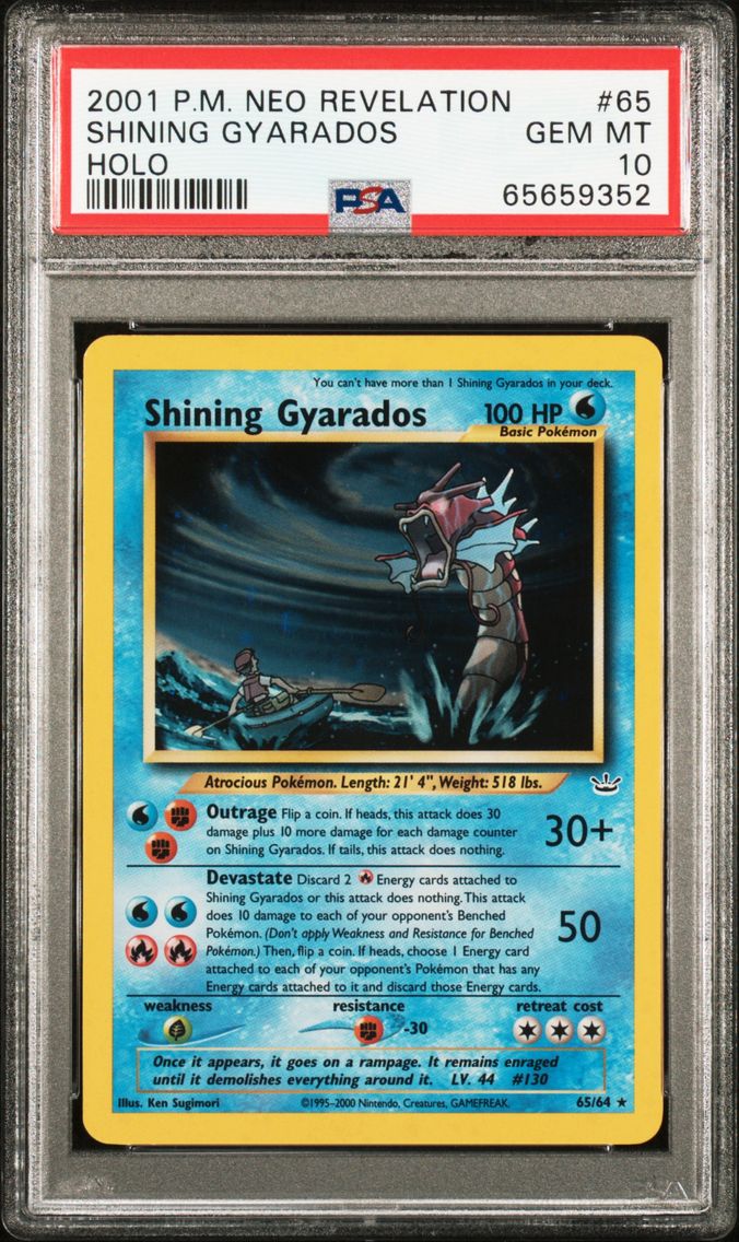 2001 #65 SHINING GYARADOS-HOLO PSA 10 POKEMON NEO REVELATION