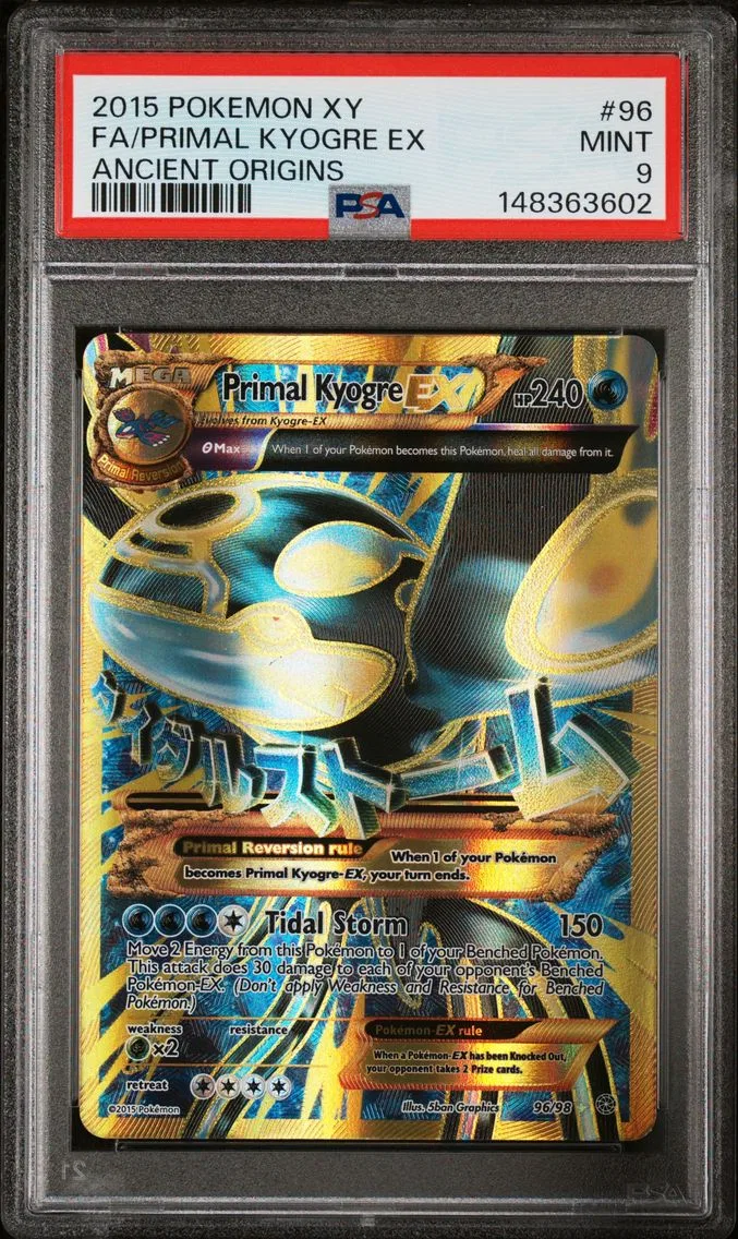 2015 #96 Full Art/Primal Kyogre EX PSA 9 XY Ancient Origins Pokemon