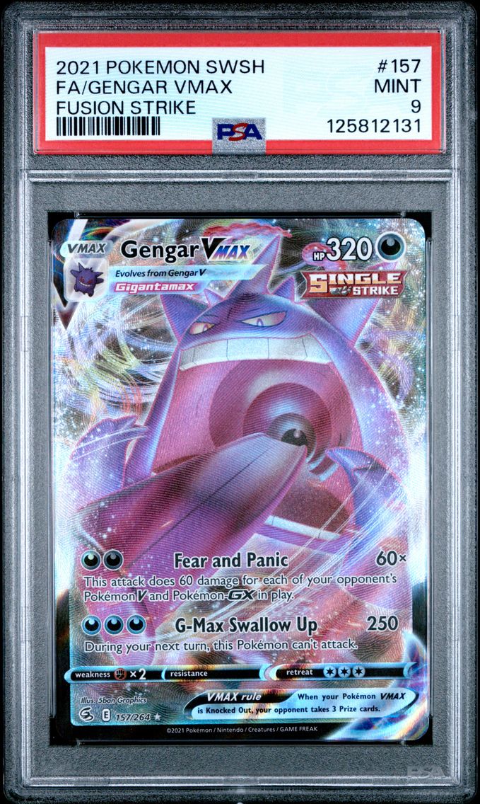 2021 #157 Full Art/Gengar Vmax PSA 9 Sword & Shield Fusion Strike Pokemon