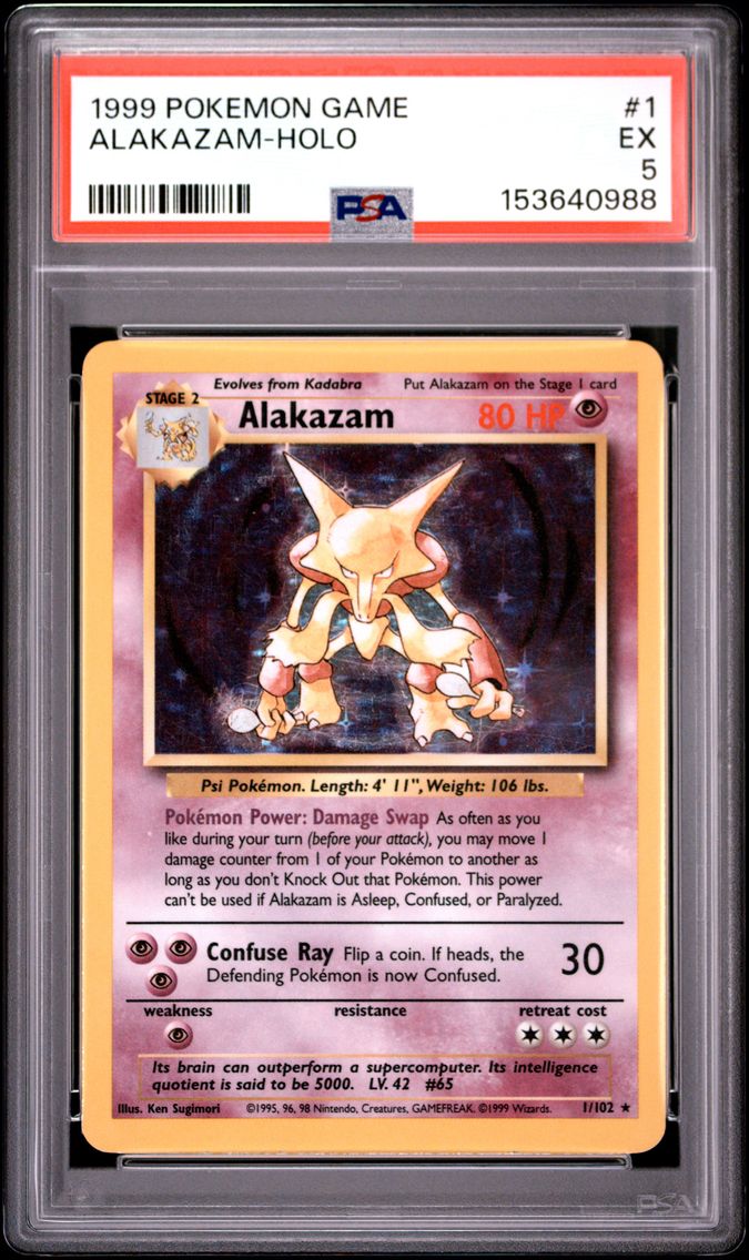 1999 #1 Alakazam-Holo PSA 5 Game