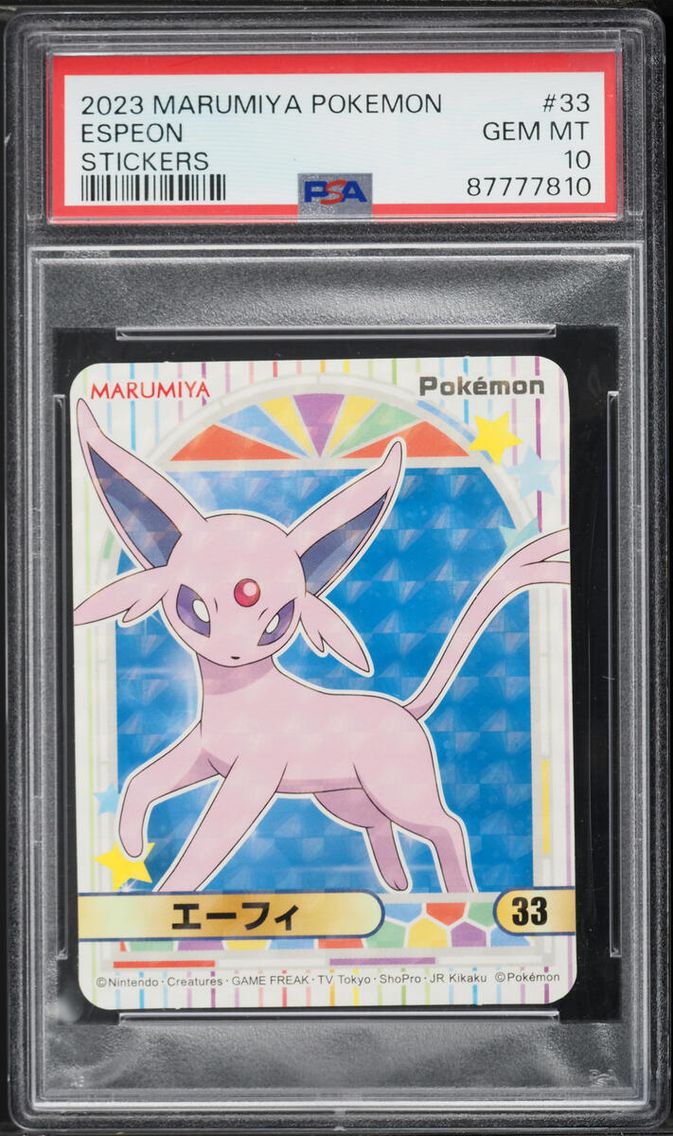 2023 Pokemon Japanese Scarlet & Violet Marumiya Stickers Espeon #33 PSA 10 GEM MINT