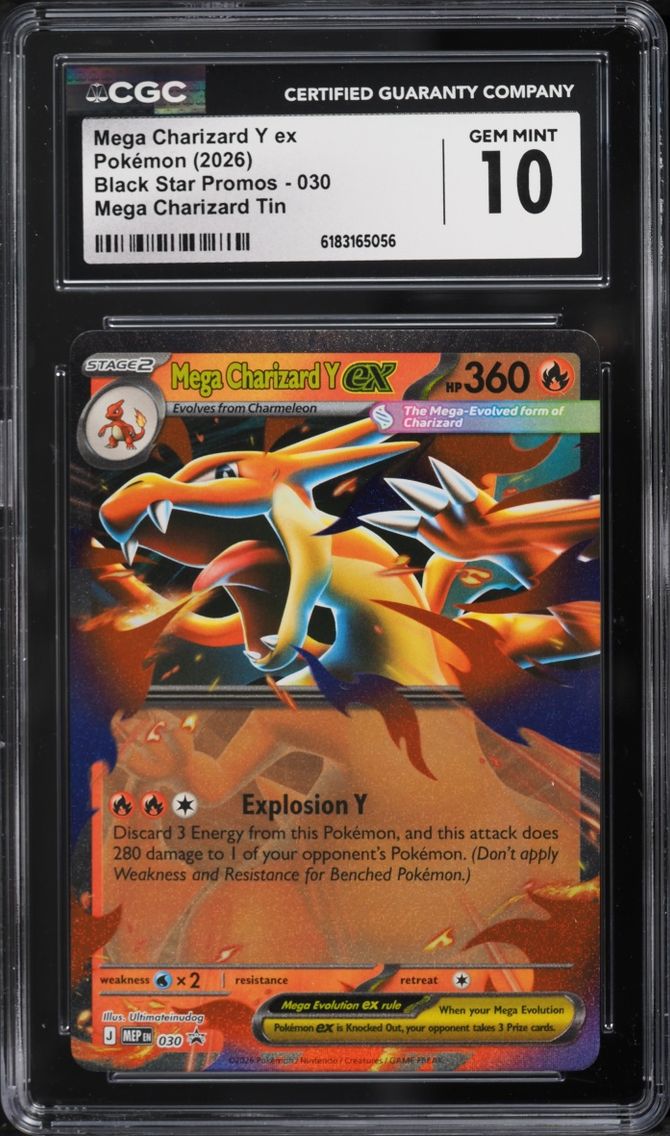 2026 Pokemon Mega Evolution Promo Tin Mega Charizard Y EX #30 CGC 10 GEM MINT