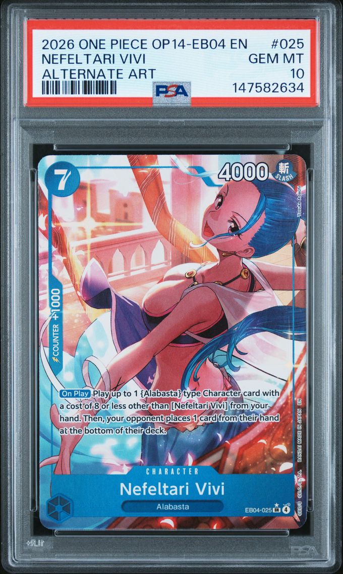2026 #025 Nefeltari Vivi PSA 10 One Piece OP14-EB04-the Azure Sea's Seven