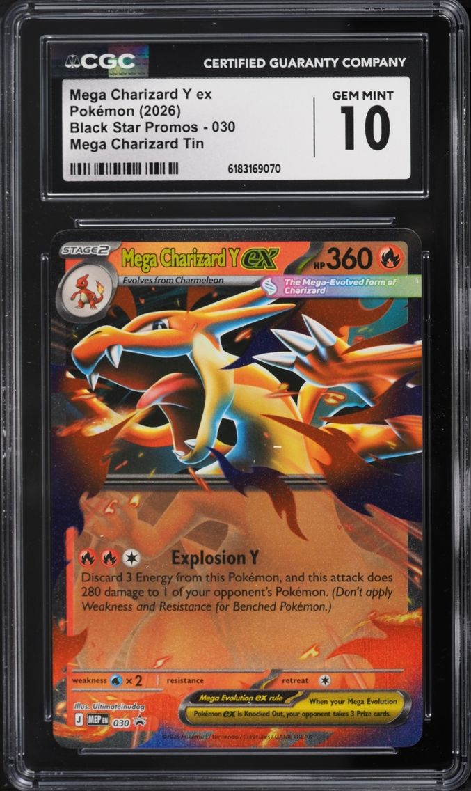 2026 Pokemon Mega Evolution Promo Tin Mega Charizard Y EX #30 CGC 10 GEM MINT