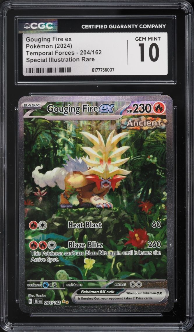 2024 Pokemon Scarlet & Violet Temporal Forces SIR Gouging Fire EX #204 CGC 10 GEM MINT