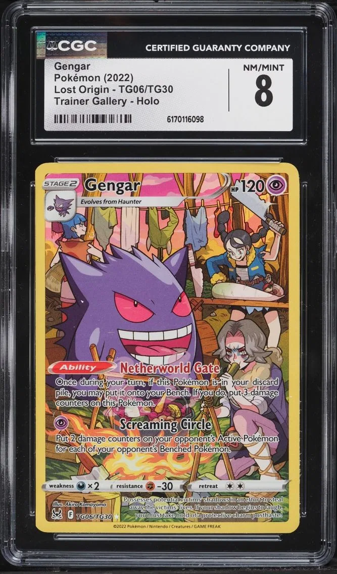 2022 Pokemon Sword & Shield Lost Origin Trainer Gallery CHR Gengar #TG06 CGC 8 NM-MT