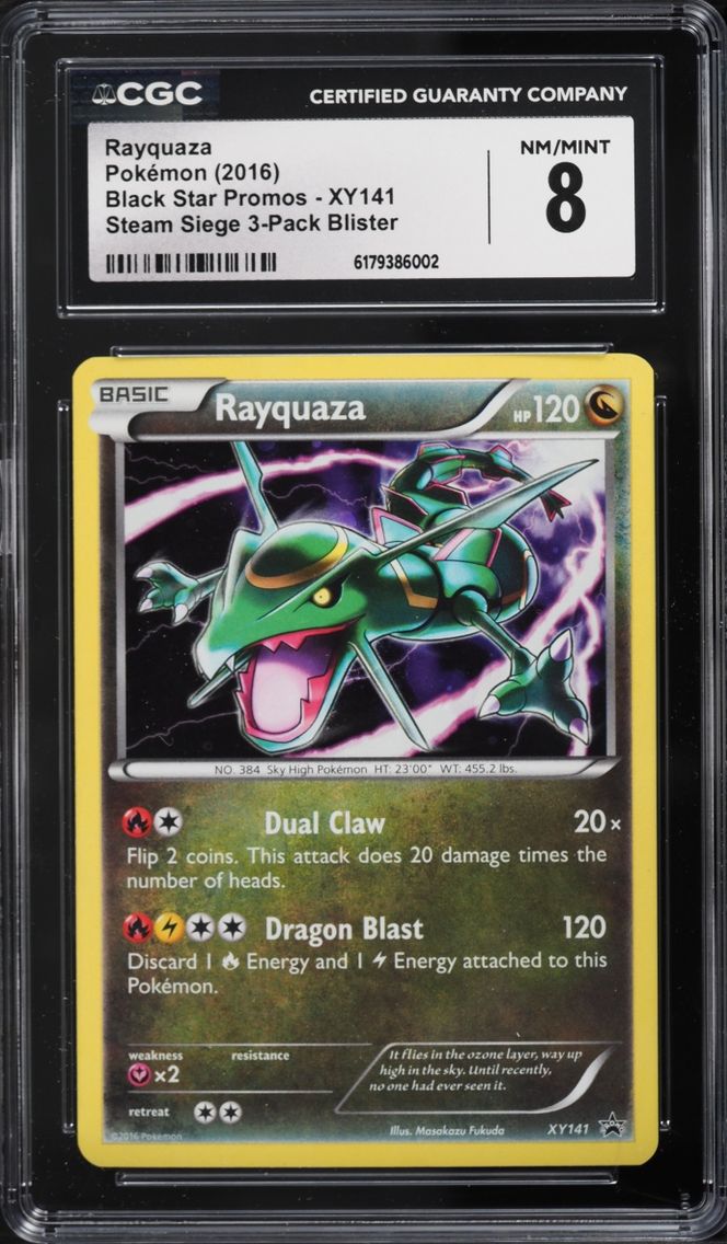 2016 Pokemon XY Black Star Promo Steam Siege Holo Rayquaza #XY141 CGC 8 NM-MT