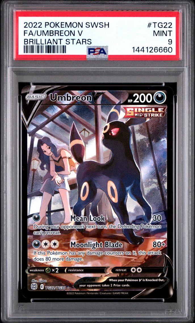 2022 #TG22 Full Art/Umbreon V PSA 9 Sword & Shield Brilliant Stars Pokemon