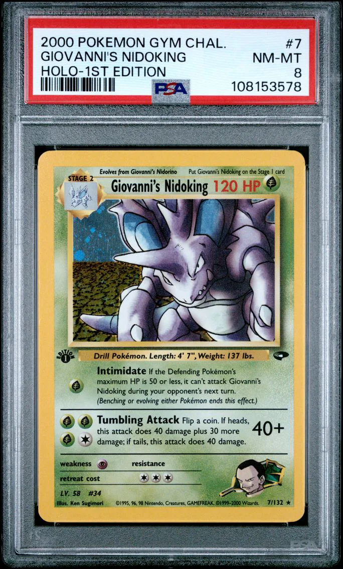 2000 #7 GIOVANNI'S NIDOKING PSA 8 GYM CHALLENGE POKEMON