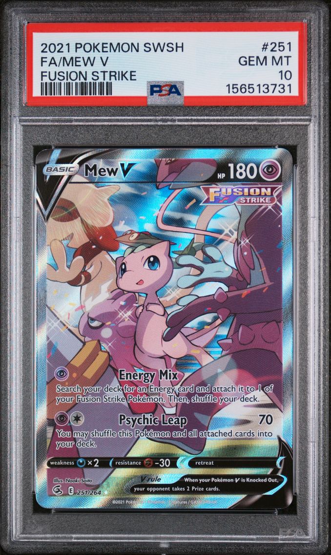 2021 #251 Full Art/Mew V PSA 10 Sword & Shield Fusion Strike